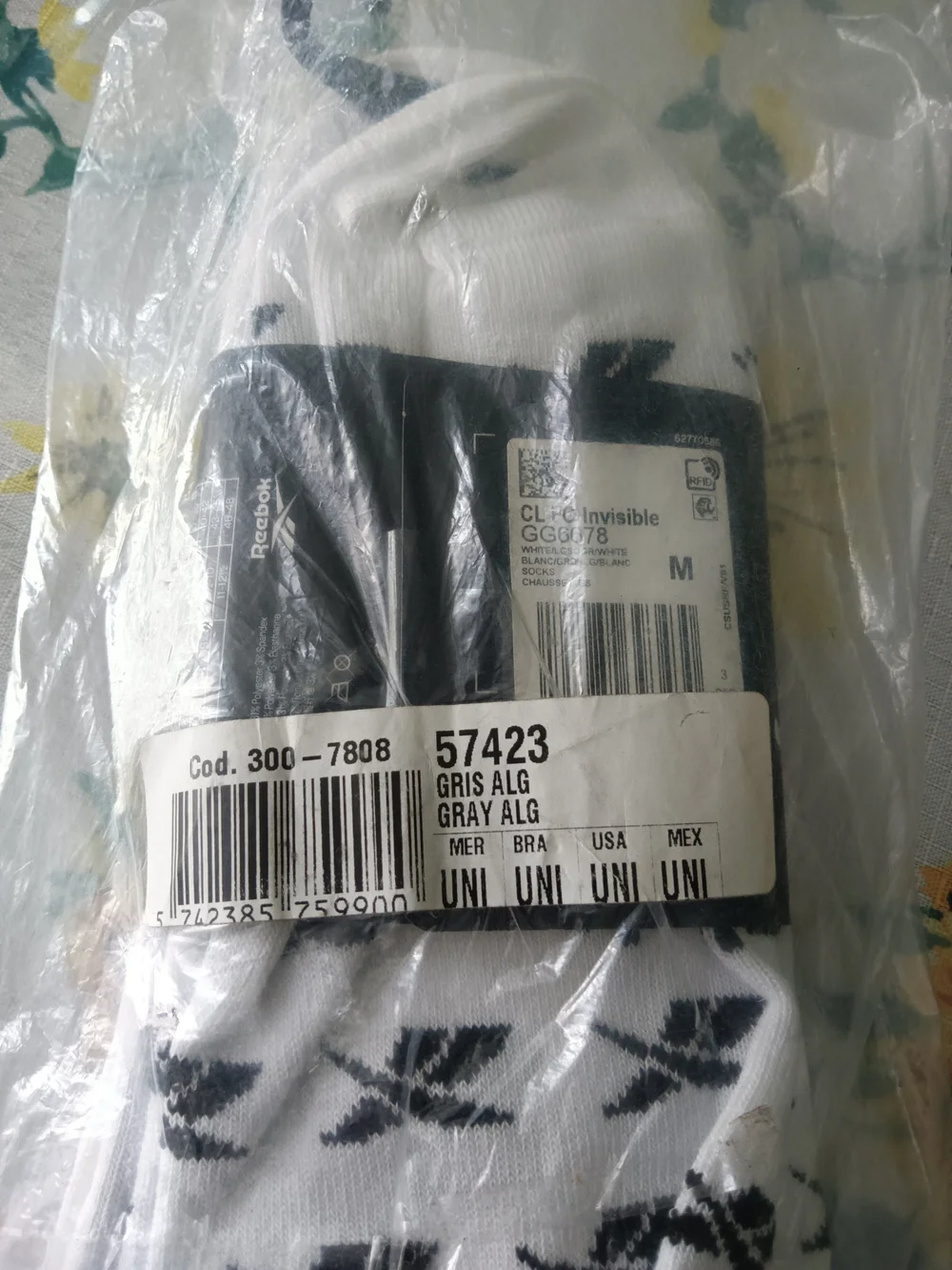 Reebok Unisex White Invisible Socks - 3 Pack One size fits all